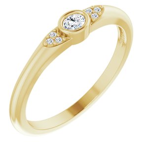Ladies Natural Diamond Stackable Ring (VS, GHI) — 14K Yellow Gold