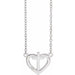 Ladies Natural Diamond Heart Cross Necklace (I1, G-H) — Sterling Silver