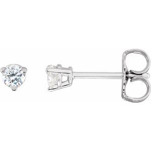 Ladies Natural Diamond Earrings (I1, G-H) — 14K White Gold