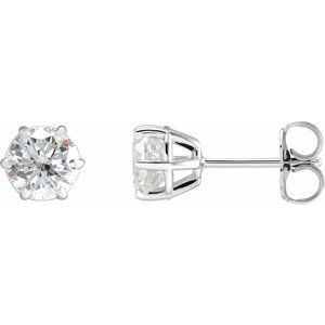 Ladies Natural Diamond Stud Earrings (I1, G-H) — Platinum