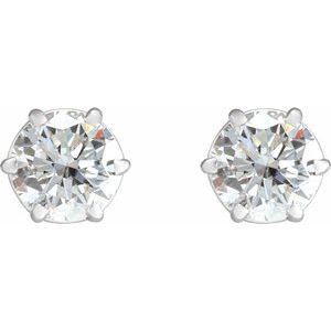Lab-Grown Diamond Round 6-Prong Stud Earrings