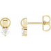 Ladies Natural Diamond Bead Earrings — 14K Yellow Gold