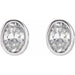 Lab-Grown Diamond Oval Bezel-Set Stud Earrings