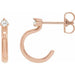 Ladies Natural Diamond Hoop Earring — 14K Rose Gold