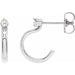 Ladies Natural Diamond Hoop Earring — Sterling Silver