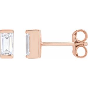 Lab-Grown Diamond Straight Baguette Bezel-Set Stud Earrings