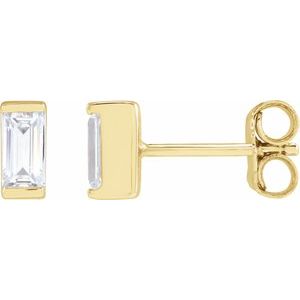 Lab-Grown Diamond Straight Baguette Bezel-Set Stud Earrings