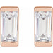 Lab-Grown Diamond Straight Baguette Bezel-Set Stud Earrings