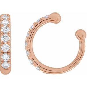 Ladies Natural Diamond Ear Cuff — 14K Rose Gold