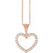 Ladies Natural Diamond Heart Necklace (I1, G-H) — 14K Rose Gold