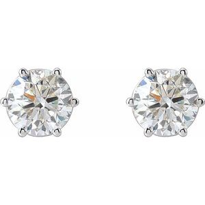 Lab-Grown Diamond Round 6-Prong Stud Earrings