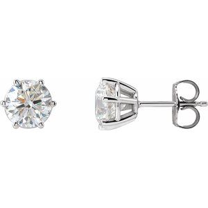 Lab-Grown Diamond Round 6-Prong Stud Earrings