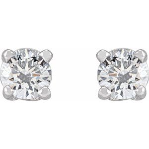 Lab-Grown Diamond Round 4-Prong Stud Earrings