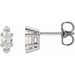Ladies Natural Diamond Earrings — 14K White Gold