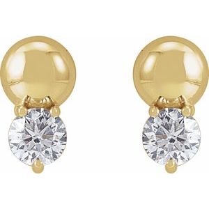 Lab-Grown Diamond Accented Bead Earrings