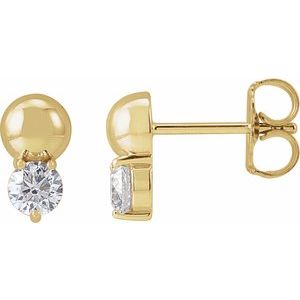 Lab-Grown Diamond Accented Bead Earrings