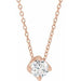 Ladies Natural Diamond Solitaire Necklace (I1, G-H) — 14K Rose Gold