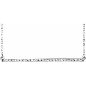 Lab-Grown Diamond Accented Bar Necklace
