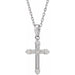Ladies Natural Diamond Cross Necklace (I1, G-H) — Sterling Silver
