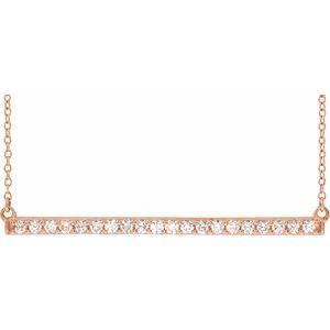 Lab-Grown Diamond Accented Bar Necklace