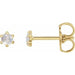 Ladies Rose-Cut Natural Diamond Earrings — 14K Yellow Gold