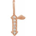 Ladies Natural Diamond Gothic Initial R Charm/Pendant (I1, H+) — 14K Rose Gold