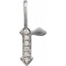 Ladies Natural Diamond Gothic Initial R Charm/Pendant (I1, H+) — 14K White Gold