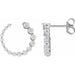 Ladies Natural Diamond Front-Back Earrings — 14K White Gold