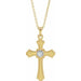 Ladies Natural Diamond Cross Necklace (SI1, G-H) — 14K Yellow Gold