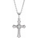 Ladies Natural Diamond Cross Necklace (SI1, G-H) — 14K White Gold