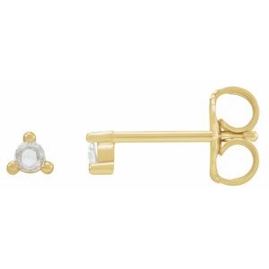 Ladies Rose-Cut Natural Diamond Earrings — 14K Yellow Gold