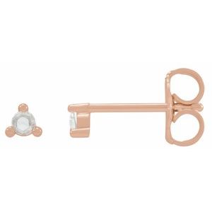 Ladies Rose-Cut Natural Diamond Earrings — 14K Rose Gold