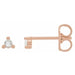 Ladies Rose-Cut Natural Diamond Earrings — 14K Rose Gold