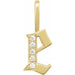 Ladies Natural Diamond Gothic Initial E Charm/Pendant (I1, H+) — 14K Yellow Gold
