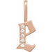 Ladies Natural Diamond Gothic Initial E Charm/Pendant (I1, H+) — 14K Rose Gold