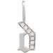 Ladies Natural Diamond Gothic Initial D Charm/Pendant (I1, H+) — 14K White Gold