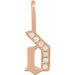 Ladies Natural Diamond Gothic Initial D Charm/Pendant (I1, H+) — 14K Rose Gold