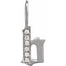 Ladies Natural Diamond Gothic Initial B Charm/Pendant (I1, H+) — 14K White Gold
