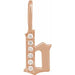 Ladies Natural Diamond Gothic Initial B Charm/Pendant (I1, H+) — 14K Rose Gold