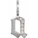 Ladies Natural Diamond Gothic Initial A Charm/Pendant (I1, H+) — 14K White Gold