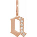 Ladies Natural Diamond Gothic Initial A Charm/Pendant (I1, H+) — 14K Rose Gold