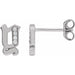 Ladies Natural Diamond Gothic Initial Y Earring (I1, H+) — 14K White Gold
