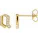 Ladies Natural Diamond Gothic Initial A Earring (I1, H+) — 14K Yellow Gold