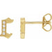 Ladies Natural Diamond Gothic Initial C Earring (I1, H+) — 14K Yellow Gold