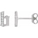 Ladies Natural Diamond Gothic Initial B Earring (I1, H+) — 14K White Gold