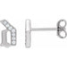 Ladies Natural Diamond Gothic Initial D Earring (I1, H+) — 14K White Gold