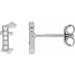 Ladies Natural Diamond Gothic Initial F Earring (I1, H+) — 14K White Gold