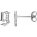 Ladies Natural Diamond Gothic Initial G Earring (I1, H+) — 14K White Gold