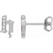 Ladies Natural Diamond Gothic Initial H Earring (I1, H+) — 14K White Gold