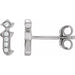 Ladies Natural Diamond Gothic Initial I Earring (I1, H+) — 14K White Gold